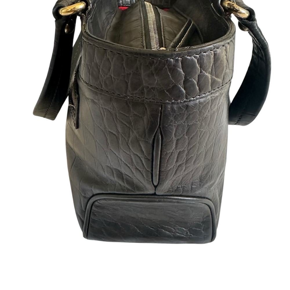 Dooney & Bourke Crocodile Embossed Black Leather Small Tote Shoulder Bag - Picture 3 of 15